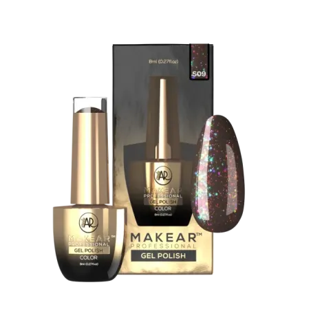 Semipermanente Polish GLITTER DIAMOND S09 Makear 8 gr, unghie Makear, SEMIPERMANENTI unghie.