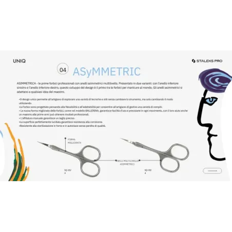 Forbici per cuticole UNIQ Asymmetric SQ-20/4 Staleks, unghie Staleks, UTENSILI unghie.