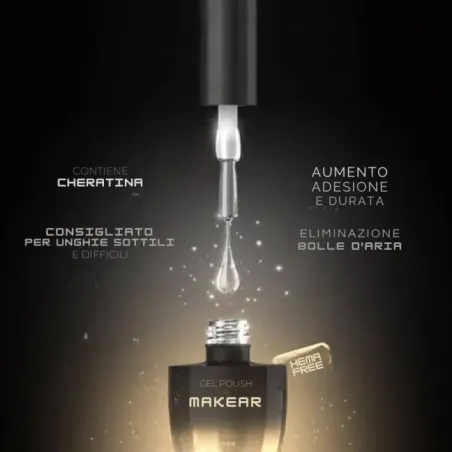 Base ibrida rinforzante KERA BASE Hemafree Makear 8 ml, unghie Makear, BASI & TOP unghie.
