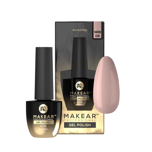 Base ibrida RUBBER NUDE SMOKY BEIGE Makear 8 ml, unghie Makear, BASI & TOP unghie.