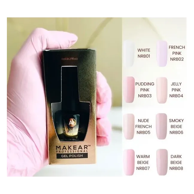 Base ibrida RUBBER NUDE WHITE Makear 8 ml, unghie Makear, BASI & TOP unghie.
