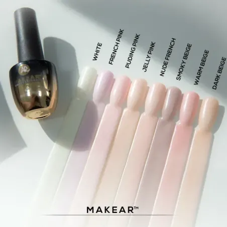 Base ibrida RUBBER NUDE WHITE Makear 8 ml, unghie Makear, BASI & TOP unghie.