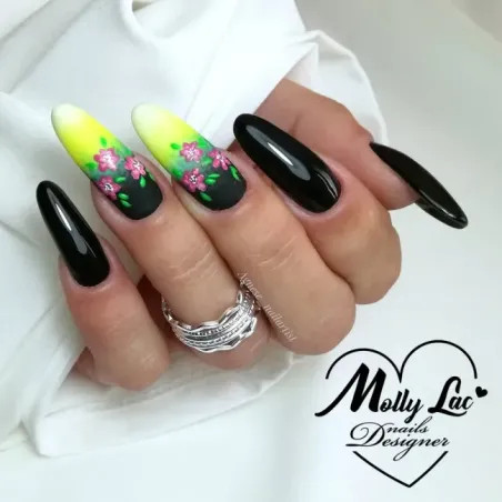 Semipermanente Mollylac ULTIMATE BLACK Allepaznokcie 10 ml, unghie Allepaznokcie, SEMIPERMANENTI unghie.