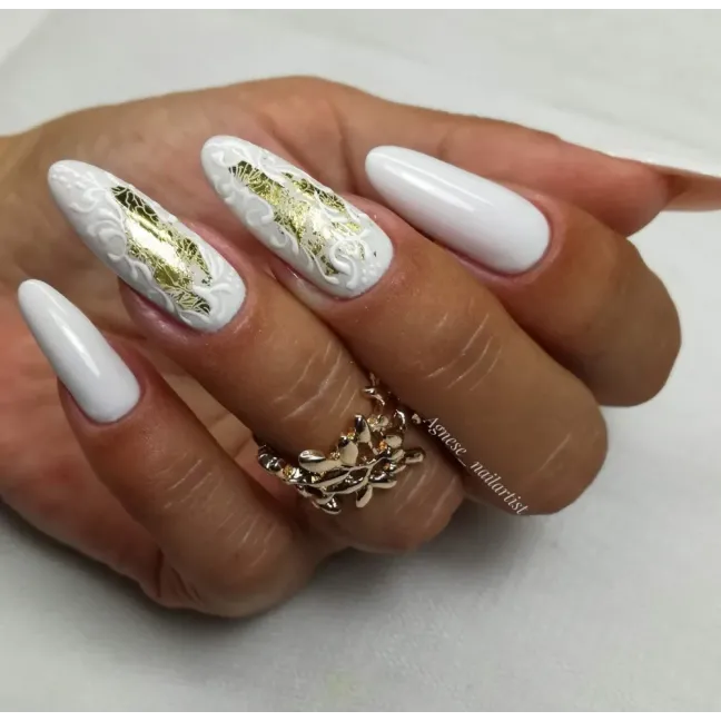 Semipermanente Mollylac HYPNOTISE WHITE Allepaznokcie 10 ml, unghie Allepaznokcie, SEMIPERMANENTI unghie.