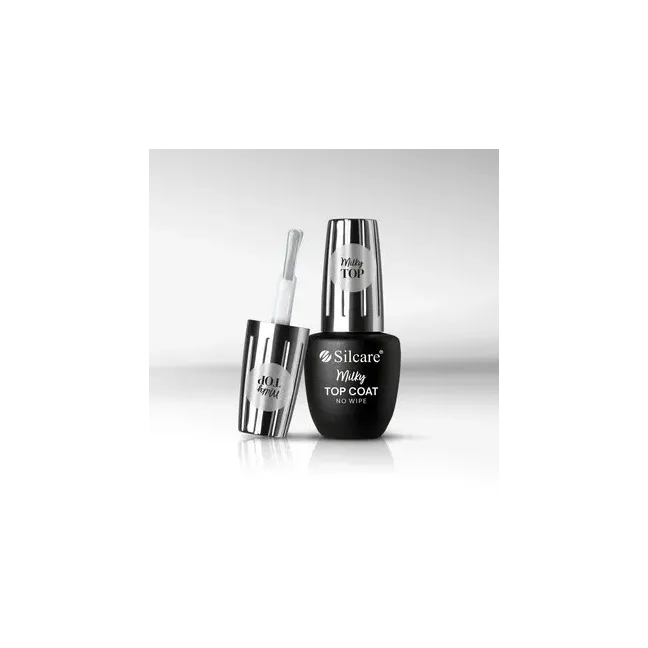 Finish senza dispersione TOP MILKY bianco lattiginoso Silcare 9 ml, unghie Silcare, BASI & TOP unghie.