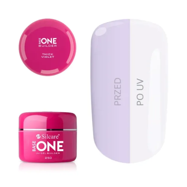Gel costruttore THICK VIOLET Base one Hema-free Silcare 250 gr, unghie Silcare, GEL COSTRUTTORI unghie.