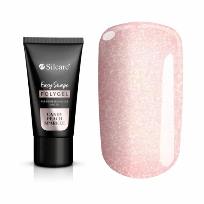 Polygel Acrygel Easy Shape SUGAR PINK SPARKLE Silcare 30 gr, unghie Silcare, ACRYGEL unghie.