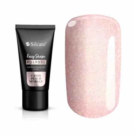 Polygel Acrygel Easy Shape SUGAR PINK SPARKLE Silcare 30 gr, unghie Silcare, ACRYGEL unghie.