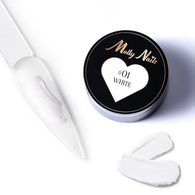 Gel color PROART PASTE senza dispersione Mollynails 5 ml n. 01, unghie Allepaznokcie, GEL COLOR unghie.