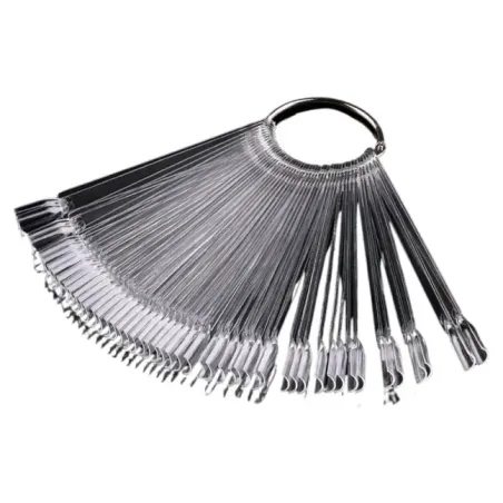 Espositore 50 tip trasparenti ventaglio con chiusura ad anello, unghie Allepaznokcie, ESPOSITORI TIP unghie.