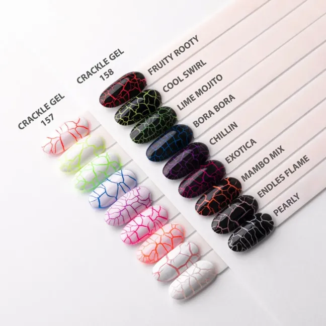 Smalto inchiostro CRACKLE bianco Mollynails 8 ml n. 157, unghie Allepaznokcie, FOIL & ALTRO unghie.