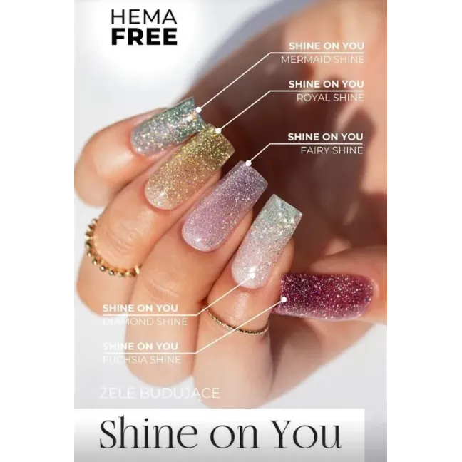 Gel costruttore SHINE FUCHSIA Mollylac 15 gr, unghie Allepaznokcie, GEL COSTRUTTORI unghie.