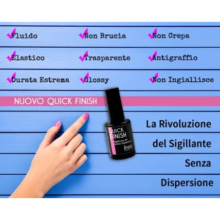 Finish senza dispersione QUICK FINISH Bsn12 gr, unghie BSN, BASI & TOP unghie.