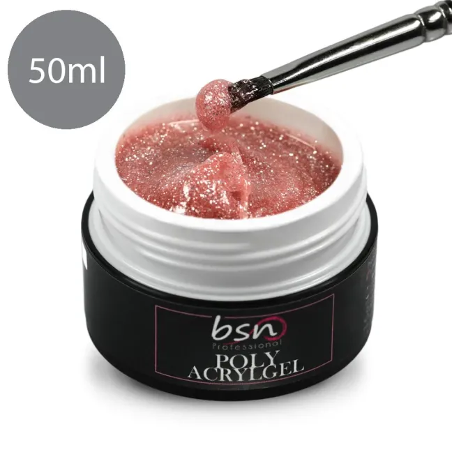 Polygel Acrygel NEW GLITTER Bsn 50 gr, unghie BSN, ACRYGEL unghie.