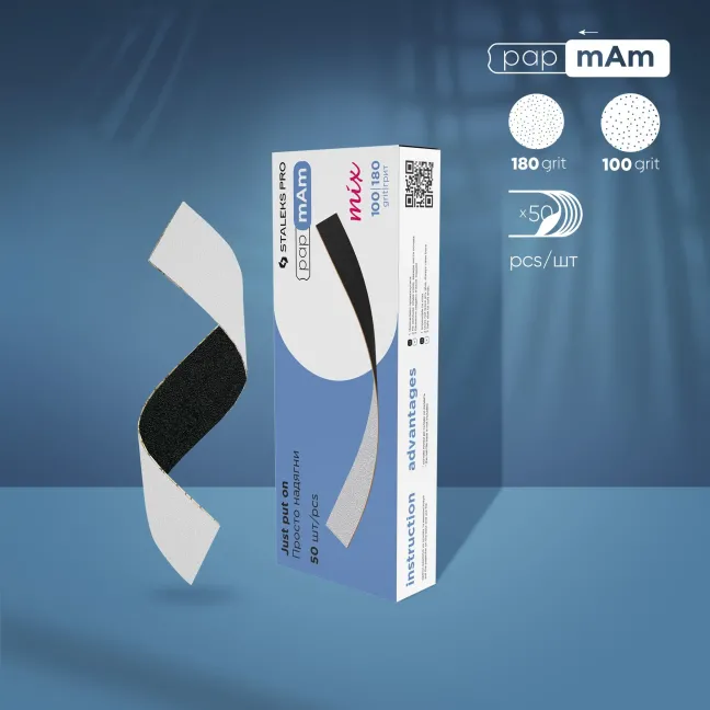 Refill PapmAm bifacciali EXPERT MIX grit 100/180,DFCEMIX-22 Staleks PRO, unghie Staleks, MONOUSO unghie.