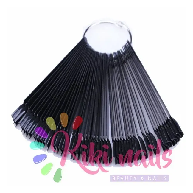 Espositore 50 tip nere a ventaglio con chiusura ad anello, unghie Altro, OUTLET unghie.