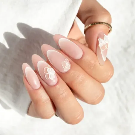 Stickers nail FRENCH SFUMATA bianca, unghie Allepaznokcie, WATER DECAL - STICKERS unghie.