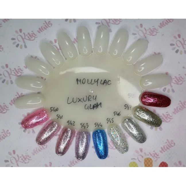 KIT MOLLYLAC LUXURY GLAM: 9 semipermanenti glitter Mollylac 5gr, unghie Allepaznokcie, KIT RISPARMIO unghie.