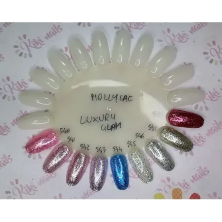 KIT MOLLYLAC LUXURY GLAM: 9 semipermanenti glitter Mollylac 5gr, unghie Allepaznokcie, KIT RISPARMIO unghie.