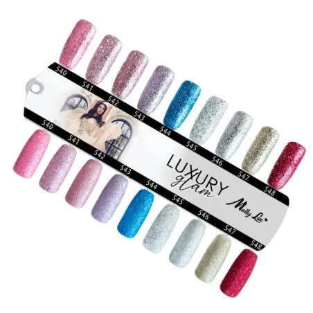 KIT MOLLYLAC LUXURY GLAM: 9 semipermanenti glitter Mollylac 5gr, unghie Allepaznokcie, KIT RISPARMIO unghie.