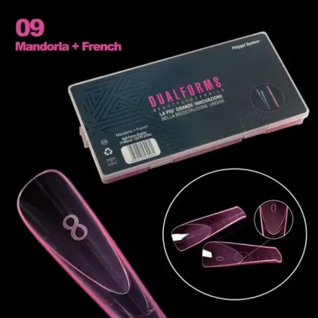 Dual tip MANDORLA + french dual system form BSN 150 pz, unghie BSN, NAILFORM CARTINE - TIP unghie.
