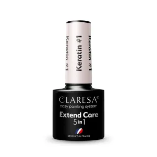 Base ibrida Extend care 5in1 KERATIN 1 Claresa 5 ml, unghie Makear, BASI & TOP unghie.