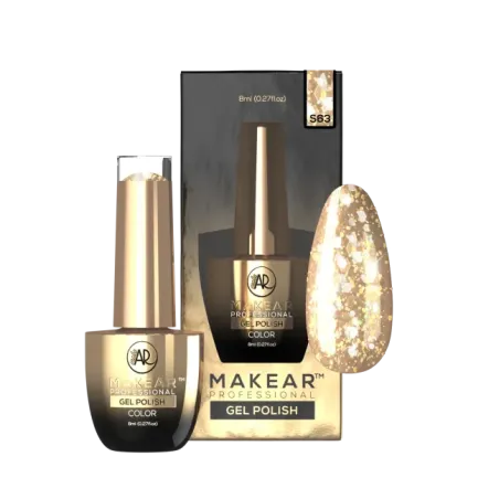 Semipermanente Polish GLITTER PREMIUM S63 Makear 8 gr, unghie Makear, SEMIPERMANENTI unghie.