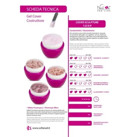 Gel costruttore trifasico Cover SCULPTURE 4 Nailook 15 gr, unghie SOFIANAIL, GEL COSTRUTTORI unghie.