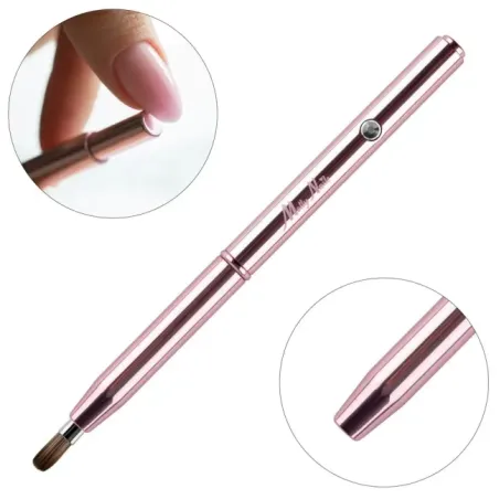 Pennello gel ovale OVAL 10 mm retrattile Mollynails, unghie Allepaznokcie, PENNELLI unghie.