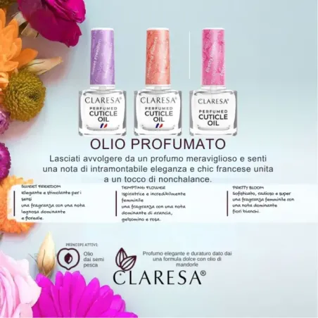 Olio cuticole idratante con pennellino SWEET FREEDOM Claresa 5 ml, unghie CLARESA, OLIO CUTICOLE unghie.
