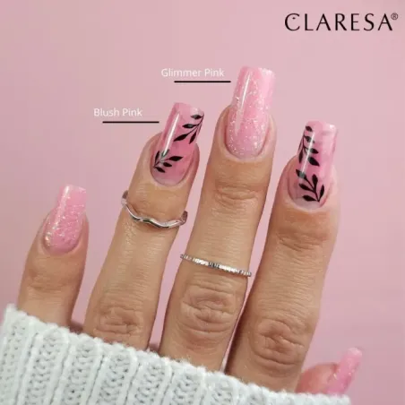 Gel costruttore Soft & Easy GLIMMER PINK Claresa 45 gr, unghie CLARESA, GEL COSTRUTTORI unghie.