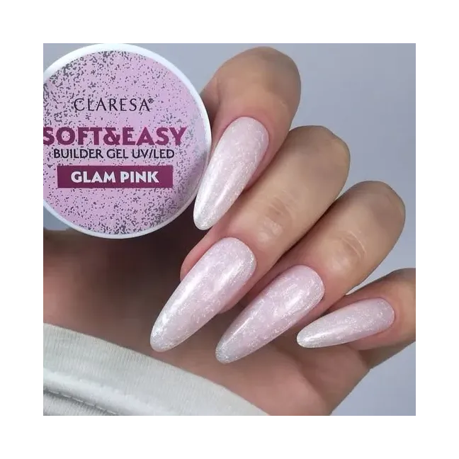 Gel costruttore Soft & Easy GLAM PINK Claresa 45 gr, unghie CLARESA, GEL COSTRUTTORI unghie.