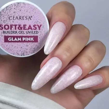 Gel costruttore Soft & Easy GLAM PINK Claresa 45 gr, unghie CLARESA, GEL COSTRUTTORI unghie.