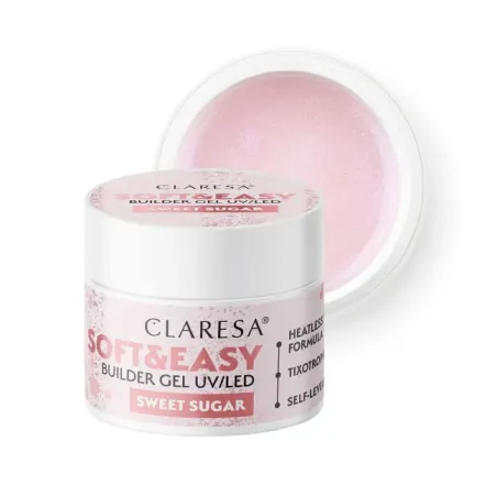 Gel costruttore Soft & Easy SWEET SUGAR Claresa 45 gr, unghie CLARESA, GEL COSTRUTTORI unghie.