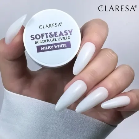 Gel costruttore Soft & Easy MILKY WHITE Claresa 45 gr, unghie CLARESA, GEL COSTRUTTORI unghie.