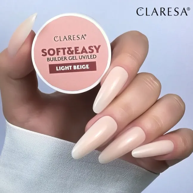Gel costruttore Soft & Easy LIGHT BEIGE Claresa 45 gr, unghie CLARESA, GEL COSTRUTTORI unghie.