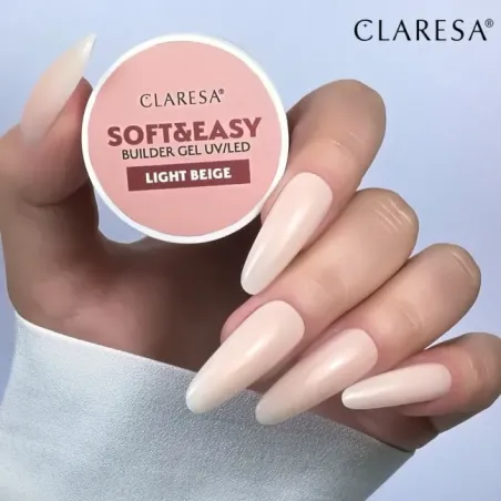 Gel costruttore Soft & Easy LIGHT BEIGE Claresa 45 gr, unghie CLARESA, GEL COSTRUTTORI unghie.