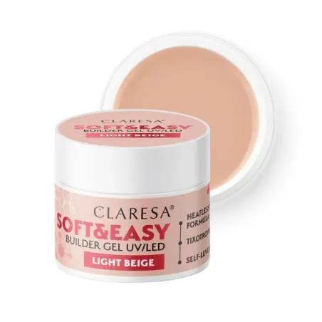 Gel costruttore Soft & Easy LIGHT BEIGE Claresa 45 gr, unghie CLARESA, GEL COSTRUTTORI unghie.