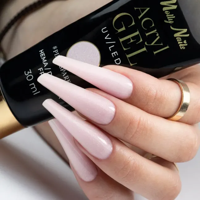 PINK SPARKLE 30gr Polygel Acrygel in tubo Mollynails Hemafree 30 ml
