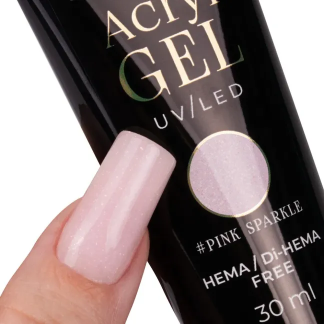 PINK SPARKLE 30gr Polygel Acrygel in tubo Mollynails Hemafree 30 ml