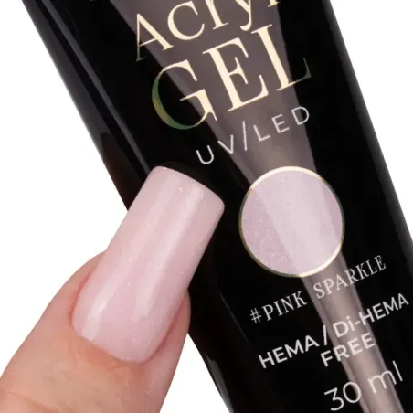 PINK SPARKLE 30gr Polygel Acrygel in tubo Mollynails Hemafree 30 ml