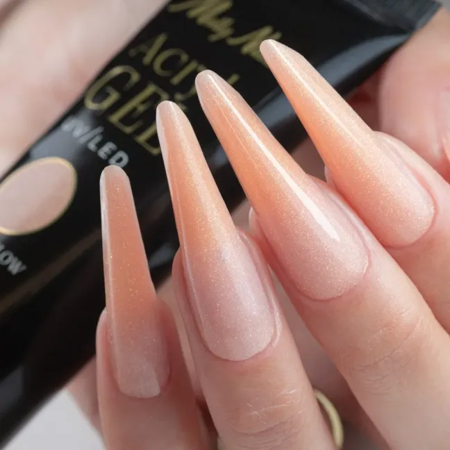 Polygel Acrygel cover PEACH GLOW Mollynails Hemafree 30 ml