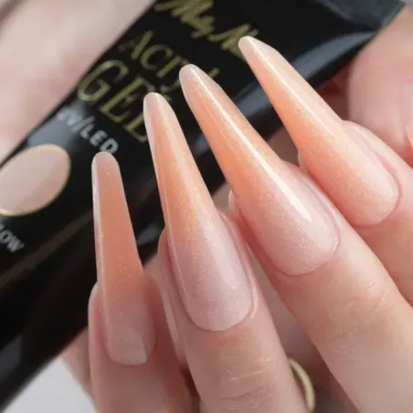 Polygel Acrygel cover PEACH GLOW Mollynails Hemafree 30 ml