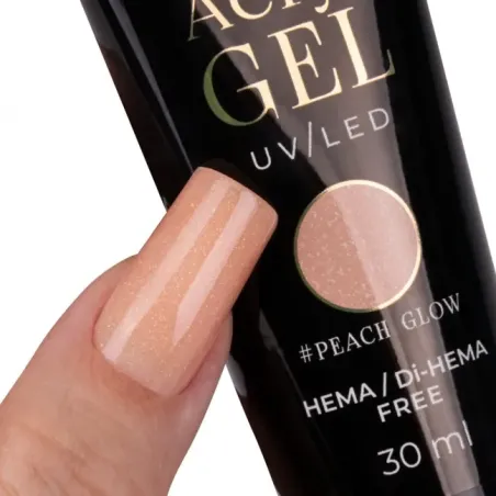 Polygel Acrygel cover PEACH GLOW Mollynails Hemafree 30 ml