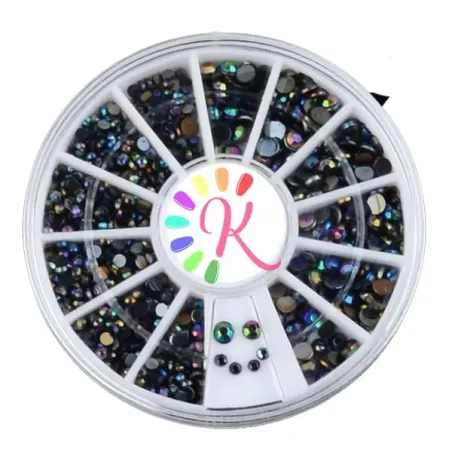 Ruota Swarovski neri boreali, varie misure, 200 pz, unghie Altro, OUTLET unghie.