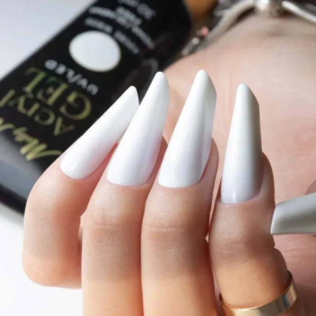 Polygel PURE WHITE 30gr Acrygel bianco Mollynails Hemafree 30 ml