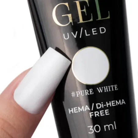 Polygel PURE WHITE 30gr Acrygel bianco Mollynails Hemafree 30 ml