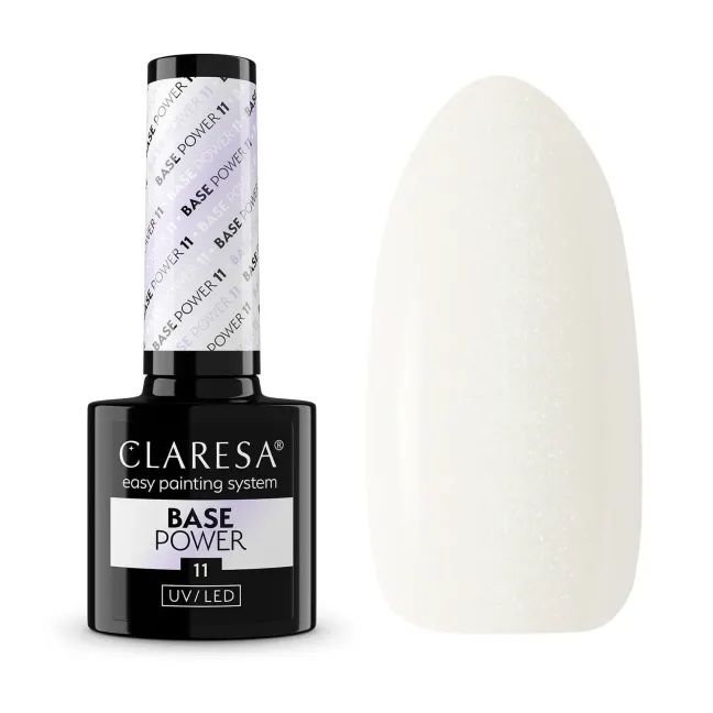 BASE POWER 11 Base ibrida bianco glitter con primer Claresa 5 ml