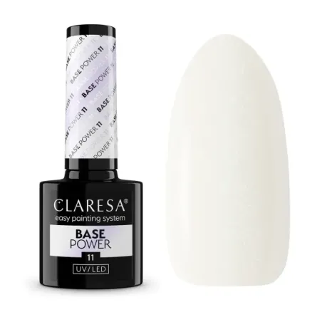 BASE POWER 11 Base ibrida bianco glitter con primer Claresa 5 ml