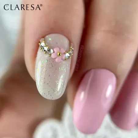 BASE POWER 20 Basecoat ibrida con primer bianco latte glitter Claresa